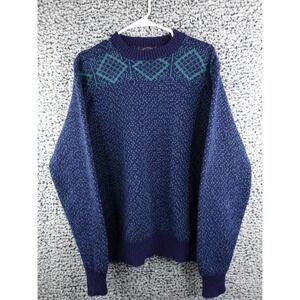 Vintage Jantzen Sweater Adult Large Blue Cosby Abstract Sweat Shirt 80s USA Mens